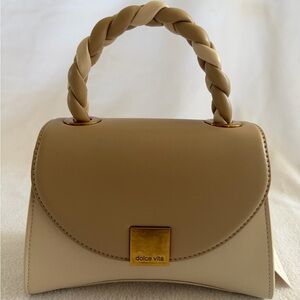 Dolce Vita Tatum Dune Ivory Braided Handle Top-Handle Bag